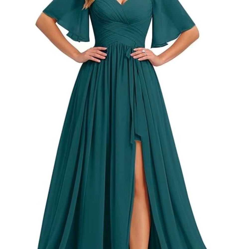 Elegant Teal Evening Gown